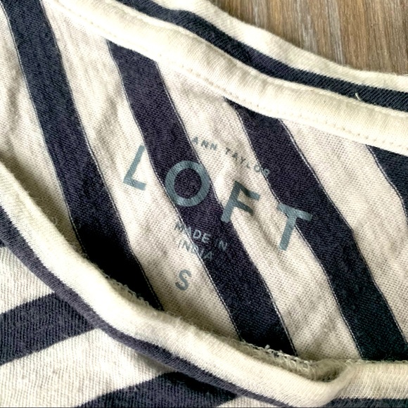 LOFT striped basic tee, size small - Picture 3 of 3